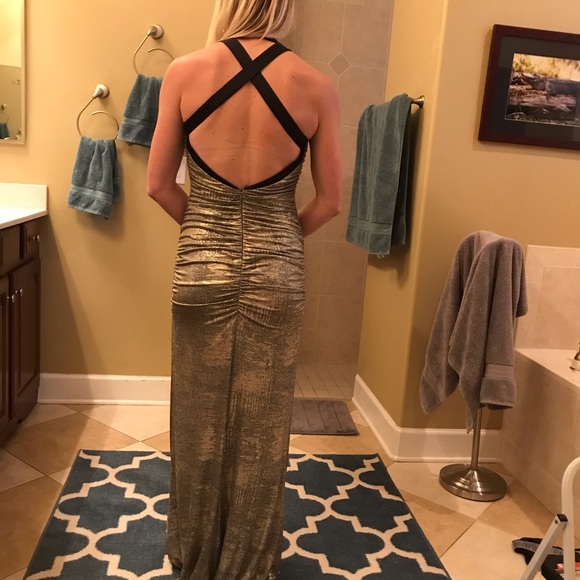 Gold/Black formal gown - Picture 1 of 4